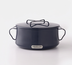 Cacerola redonda esmaltada con tapa y asa, diseño minimalista, perfecta, duradera, para cocinas, hoteles y restaurantes. - Product Image 2