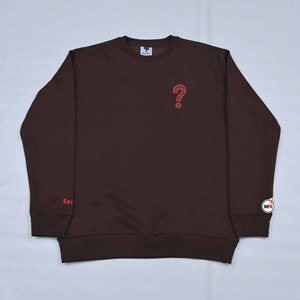 Sudadera de Cuello Redondo Marrón para Hombre de Calidad Premium, Corte Regular, Logotipo de Signo de Interrogación Bordado, Ropa Casual de Otoño con Servicio OEM - Product Image 1
