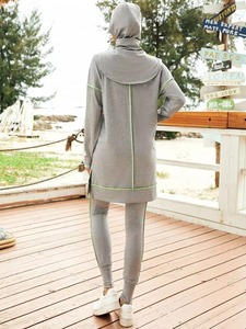 Women <b>Modest</b> Sport Wear Zipper for Women Pocket Design Muslim Gym <b>Set</b> Fast-dry Women Muslim Activewear <b>Set</b> - Product Image 2