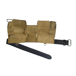 Bolsa de herramientas de cuero para carpinteros, 10 bolsillos, cinturón portaherramientas, electricistas, constructores - Product Image 4