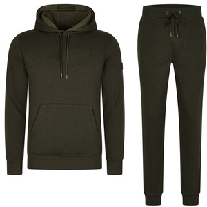 Ensemble de survêtement à capuche pour homme, couleur unie, en coton, décontracté, respirant, pantalon et sweat à capuche à cordon de serrage, idéal pour l'automne - Product Image 1