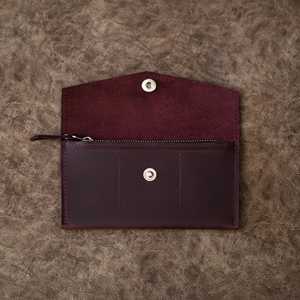 Cartera de Cuero Genuino de Lujo, Portátil, para Efectivo, con Logotipo Personalizado, Sistema de Organización de Presupuesto Delgado, LCE-0060 - Product Image 2