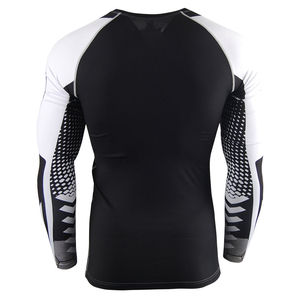 Wholesale Custom Logo Rashguard Men Long Sleeve Compression Shirt Quick Dry Gym Fitness MMA Training Sportswear Rash Guard - Product Image 2