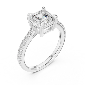 แหวนเพชรทรง Asscher คุณภาพเยี่ยม เพาะเลี้ยงในห้องปฏิบัติการ ได้รับการรับรองจาก GRA ทองคำขาว 14K แหวนวันครบรอบ ราคาสมเหตุสมผล - Product Image 4