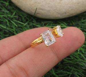 Women's Gold Plated Sterling Silver Simple Stackable <b>Thin</b> Band Minimalist Wedding <b>Ring</b> Tarnish Resistant Jewelry - Product Image 1