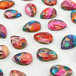 Dalia púrpura espinosa, turquesa cobre, cabujón en forma de pera, piedra preciosa suelta para joyería - Product Image 2