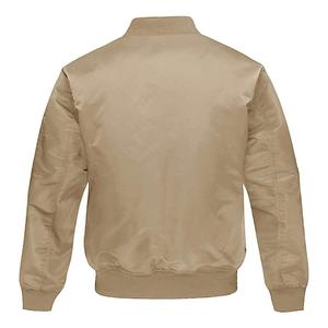 แจ็คเก็ตเบสบอลไนลอนวินเทจแบบมีฮู้ด ซิปเต็มตัว สีพื้น คอตั้ง เสื้อกันลมผู้ชาย กันน้ำ สำหรับฤดูหนาว - Product Image 2