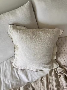 Funda de cojín de algodón a rayas, cuadrada, estilo nórdico, transpirable, con cierre tipo sobre, funda de almohada decorativa para el hogar - Product Image 4