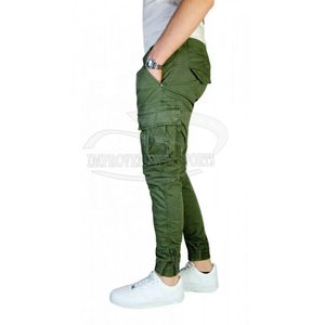 100% Cotton Men's Casual Pants Elastic Waist Plus Size Pants Multi-pocket Long Cargo Joggers Regular Outdoor Work - Product Image 6