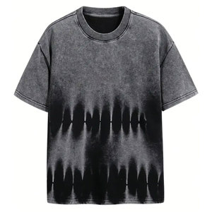 เสื้อยืดโอเวอร์ไซส์ผู้ชาย ผ้าฝ้าย 100% แขนสั้น สวมใส่สบาย ทรงหลวม เสื้อยืดโอเวอร์ไซส์ผู้ชาย ชุดลำลองใส่สบาย - Product Image 1