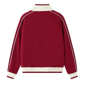 Nouveau Cardigan Tendance Color-Block à Col Montant, Veste Unisexe en Molleton Lourd 380g à Manches Raglan pour Hommes et Femmes, Style Collage Life - Product Image 2