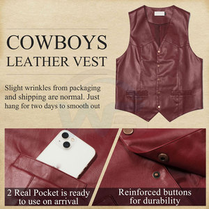 Gilets Western légers avec poches pratiques et style décontracté facile à porter, tissu durable et confortable - Product Image 2