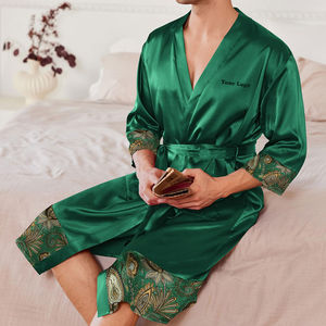 Servicio OEM, Bata de Dormir 100% Seda Satén, Color Sólido, Unisex, Transpirable y de Secado Rápido, Nueva Llegada para Hombre - Product Image 6