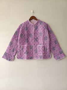 <b>Jacket</b>, Cotton <b>Quilted</b> Handmade Beaurifull Floral <b>Jacket</b> Reversible Strip <b>Quilted</b> Cotton <b>Jacket</b> Party Wear - Product Image 1