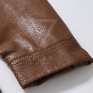 Top Selling Men's Casual <b>Leather</b> <b>Winter</b> <b>Jacket</b> with Stand Collar and Zipper Front Lightweight Breathable Eco-Friendly Windproof - Product Image 3