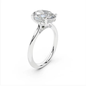 Anillo de Compromiso Solitario Clásico de Corte Redondo, Anillo de Promesa de Oro Blanco, Joyería de Boda Minimalista y de Lujo, Estilo Regalo - Product Image 6