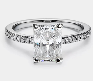 925 Sterling Silver Emerald Cut Moissanite <b>Ring</b> Gift For Engagement & Anniversary - Product Image 1