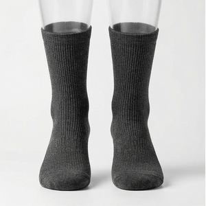 Crew <b>Socks</b> Solid Color 100% Cotton Breathable Knitted <b>Men</b> Women Daily Wear Autumn Standard Thickness Regular Style - Product Image 1