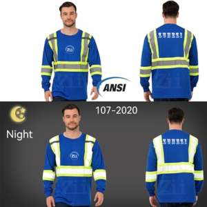 เสื้อเชิ้ตผ้าฟลีซสะท้อนแสง ANSI Class 1 LED กันน้ำ ระบายอากาศได้ดี น้ำหนักเบา ไซส์ใหญ่ สำหรับผู้ชาย มองเห็นได้ชัดเจน |   280 แกรมต่อตารางเมตร - Product Image 4