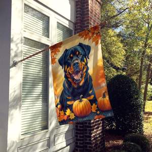 Large Multicolor Polyester Rottweiler Fall House <b>Flag</b> Porch Sleeve <b>Pole</b> Decorative Yard Banner Artwork Wall Hanging - Product Image 2