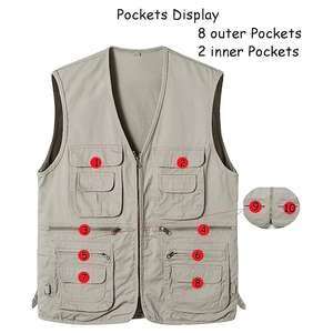 Custom Color High Visibility <b>Canvas</b> Security Vest Button Closure Breathable Eco-Friendly Men's Tactical Workwear Yellow Green - Product Image 3