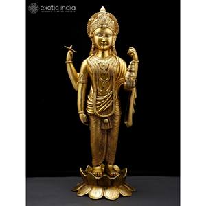 Grande statue en laiton de 30 pouces du seigneur Dhanvantari Sculpture du médecin des Devas - Product Image 4