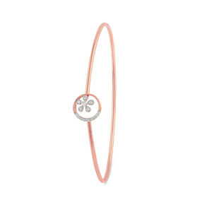 Textured Geometric Link Diamond <b>Bangle</b> <b>Bracelet</b> - Product Image 3
