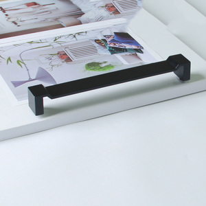 Factory Price Zinc Alloy Cabinet Handle Modern Minimalist Matte <b>Black</b> Drawer Pulls for Kitchen Bathroom Nightstands Furniture - Product Image 6