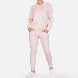 Survêtement décontracté personnalisé pour femme, style vintage, en molleton respirant, coupe ample, taille élastique, pantalon cargo long - Product Image 1