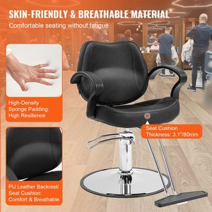 Heavy Duty pompa idraulica sedia da barbiere per Hair Stylist 360 gradi girevoli nero Beauty Spa Shampoo salone sedia 330 Lbs Chair - Product Image 4