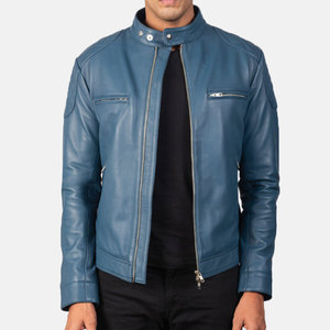 Chaqueta de Invierno Casual para Hombre de Cuero Vacuno Puro con Logotipo Frontal, Ecológica y Resistente al Viento, de Alta Demanda y Superventas - Product Image 1