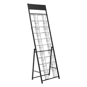 Portable Black Metal Newspaper Catalog <b>Holder</b> 20-Pocket Brochure Display Rack Floor Standing <b>Magazine</b> Literature Stand for - Product Image 1