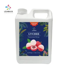 Taiwan Popular Premium Concentrated Lychee Flavor Fruit Syrup Juice With Pulp For Bubble Milk Tea Drink