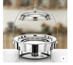 Modern Chafing Casserole Food Warmer Enamel Coated Metal Hammered Work Lid Eco-Friendly Exclusive Look Party <b>Buffet</b> <b>Server</b> - Product Image 2