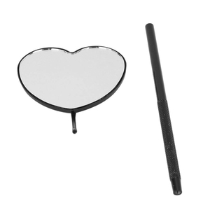 Miroir de maquillage quotidien professionnel mural en acier inoxydable plaqué or, non grossissant, à 360°, simple face, pour extensions de cils - Product Image 3