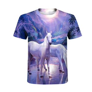 T-shirts motif lion animal imprimés sur toute la surface T-shirts graphiques surdimensionnés en polyester avec sublimation pour hommes T-shirts respirants - Product Image 3