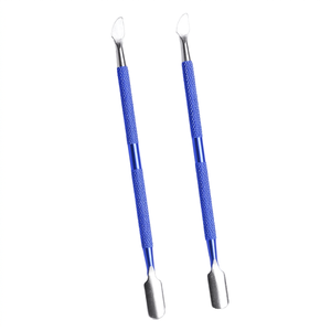 Pousse-cuticules et coupe-cuticules double tête TEEJAY Professional Sky Blue en acier inoxydable pour ongles - Product Image 5