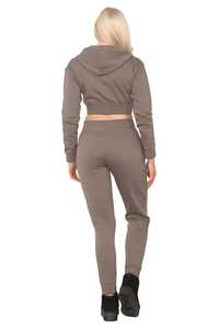Conjunto Deportivo Personalizado para Mujer, Sudadera Corta con Cremallera Completa y Pantalones Jogger, Felpa de Algodón Premium Transpirable - Product Image 5