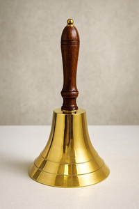 <b>Brass</b> Hand <b>Bell</b> with Wooden Handle Round Decorative <b>Bell</b> for Home Decoration Antique Style - Product Image 1