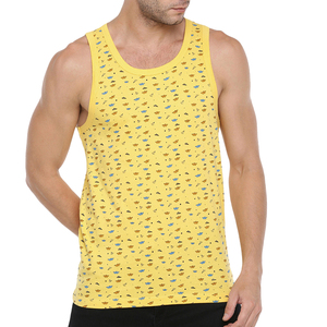 Custom 280gsm 100% Cotton Breathable Quick Dry Eco-Friendly Summer Casual Regular Sleeve Fitness Wear Tank <b>Top</b> Crew Neck Men - Product Image 1