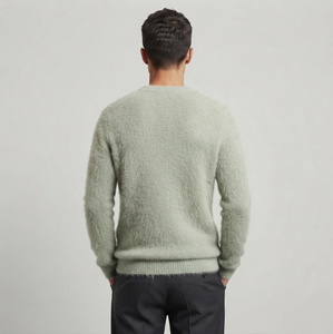 Pull à manches longues pour homme, personnalisé OEM/ODM, anti-rides, 100% coton, doux, maille 12GG, séchage rapide, respirant - Product Image 6