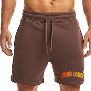 Pantalones Cortos de Hombre en Poliéster/Algodón Marrón con Cintura Ajustable con Cordón, Ecológicos, Transpirables, de Secado Rápido, para Uso Casual - Product Image 1
