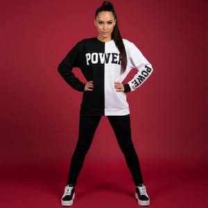 Sudadera de Cuello Redondo Bicolor para Mujer, Otoño-Invierno, 100% Algodón, Informal, con Capucha en Contraste - Product Image 1