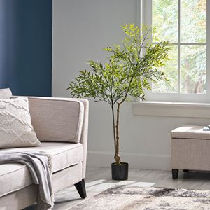Plantas Artificiales de Hojas de Nandina de 47.2 Pulgadas para Decoración de Interiores de Oficina y Hogar, Vegetación para un Ambiente Hermoso - Product Image 6