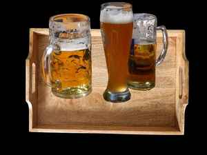 Plateau de rangement multifonctionnel et grand plateau en bois de paulownia carbonisé sur mesure, design zen asiatique - Product Image 4