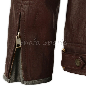 Top Quality Fashion Men Solid <b>Colour</b> Genuine Leather Jacket For Sale In Wholesale Price With Custom Design Logo - Product Image 5