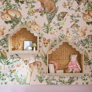 Estante de pared de jacinto de agua natural tejido a mano, sostenible y superventas, con forma de casa para la habitación de los niños, hecho a mano para la decoración de la habitación infantil. - Product Image 4