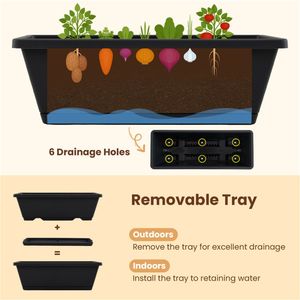 "5 Tier Rustic <b>Square</b> Classic Rusted Raised Garden Planter <b>Pots</b> with Drainage Trays" - Product Image 5