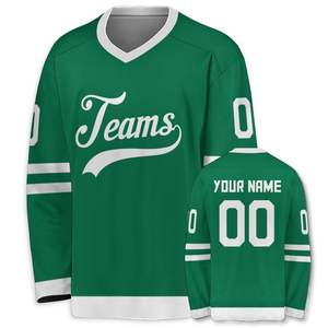 Custom Logo OEM ODM Long Sleeve Ice Hockey Jersey Sublimated 100% Polyester Breathable Quick Dry Unisex Hockey Uniform - Product Image 1