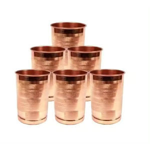 Vaso de Vino sin Tallo de Cobre Atractivo, Decorado con Diseño Martillado, de Doble Pared, de Metal, para Bebidas, al por Mayor - Product Image 3